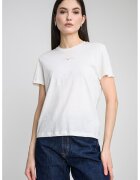 Tommy Jeans Tricou cu decolteu la baza gatului si detaliu logo - Alb murdar