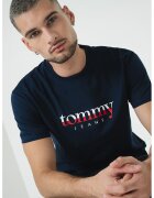 Tommy Jeans Tricou cu decolteu la baza gatului si imprimeu logo - Rosu/Alb/Bleumarin