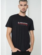 Tommy Jeans Tricou cu decolteu la baza gatului si imprimeu logo - Rosu/Negru