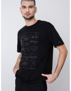 Tommy Jeans Tricou cu decolteu la baza gatului si imprimeu - Negru