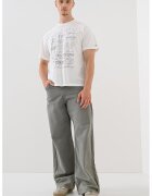 Tommy Jeans Tricou cu decolteu la baza gatului si imprimeu - Negru stins/Alb murdar