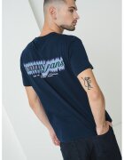 Tommy Jeans Tricou cu decolteu la baza gatului si imprimeu pe partea din spate - Verde/Bleumarin