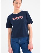 Tommy Jeans Tricou cu imprimeu logo - Bleumarin