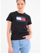 Tommy Jeans Tricou cu imprimeu logo - Negru