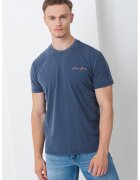 Tommy Jeans Tricou cu imprimeu pe spate - Albastru prafuit/Galben pal/Portocaliu pal