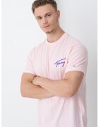 Tommy Jeans Tricou cu logo - Roz pastel/Portocaliu mandarina/Albastru indigo