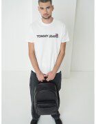 Tommy Jeans Tricou de bumbac cu imprimeu logo - Alb/Negru