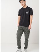 Tommy Jeans Tricou de bumbac cu imprimeu logo pe partea din spate Signature - Negru/Alb optic/Gri inchis