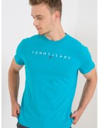 Tommy Jeans Tricou de bumbac cu logo brodat - Albastru