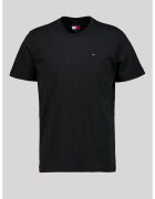 Tommy Jeans Tricou de bumbac organic cu decolteu la baza gatului - Negru