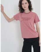 Tommy Jeans Tricou din amestec de bumbac cu broderie logo - Roz prafuit