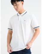 Tommy Jeans Tricou regular fit cu terminatii contrastante - Alb/Albastru ultramarin