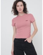 Tommy Jeans Tricou slim fit cu broderie logo - Roz prafuit