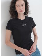 Tommy Jeans Tricou slim fit cu imprimeu logo - Alb/Negru