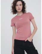 Tommy Jeans Tricou slim fit cu imprimeu logo - Roz prafuit