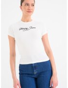 Tommy Jeans Tricou slim fit cu logo - Alb