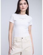 Tommy Jeans Tricou slim fit cu logo - Crem