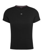 Tommy Jeans Tricou slim fit cu striatii - Negru