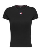 Tommy Jeans Tricou slim fit striat - Negru