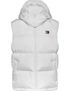 Tommy Jeans Vesta cu vatelina - gluga si fermoar - Alb