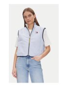Tommy Jeans Vesta Dama - Alb - Albastru deschis - 100% poliester -