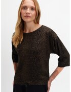 Top Secret Bluza cu animal print si maneci 3/4 - Negru/Maro