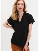 Top Secret Bluza cu decolteu in V si mansete elastice - Negru