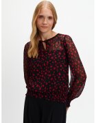 Top Secret Bluza semitrasnaprenta cu model floral - Rosu/Negru