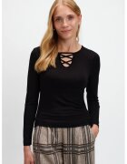 Top Secret Bluza slim fit cu detaliu incrucisat frontal - Negru