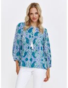 Top Secret Bluza supradimensionata cu model - Alb/Albastru royal/Verde aquamarin