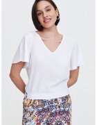 Top Secret Bluza uni cu decolteu in V si aspect texturat - Alb optic