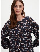 Top Secret Bluza vaporoasa cu maneci raglan - Albastru ultramarin/Alb optic/Caramel
