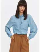 Top Secret Camasa din material chambray cu buzunare pe piept - Albastru azur