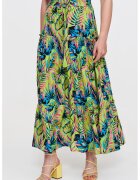Top Secret Fusta maxi evazata cu snur - Roz pastel/Verde lime/Albastru deschis