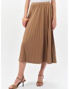 Top Secret Fusta midi evazata cu model uni - Maro deschis