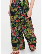 Top Secret Pantaloni ampli cu design tropical - Negru/Verde deschis