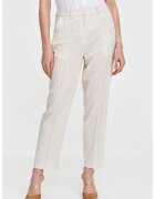 Top Secret Pantaloni crop eleganti din amestec de in cu pensa - Alb murdar