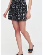 Top Secret Pantaloni scurti cu talie inalta si buline - Alb/Negru