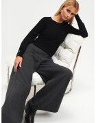 Top Secret Pantaloni uni cu croiala ampla - Gri inchis melange