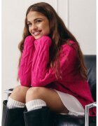Top Secret Pulover lejer cu guler inalt - Fucsia
