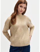 Top Secret Pulover tricotat cu detalii perforate - Bej