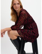 Top Secret Rochie cu maneci lungi si decolteu in V - Rosu/Negru