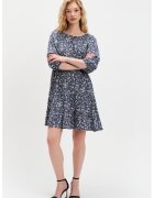 Top Secret Rochie cu model si maneci bufante - Alb/Albastru prafuit