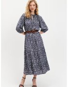Top Secret Rochie cu model si maneci bufante - Alb/Albastru prafuit