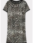 Top Secret Rochie cu model si maneci scurte - Negru stins/Bej deschis