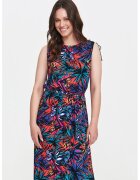 Top Secret Rochie lunga cu imprimeu floral - Negru/Coral/Albastru deschis
