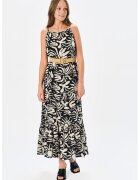 Top Secret Rochie maxi cu model si terminatie cu volane - Negru/Crem