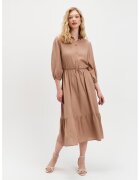 Top Secret Rochie midi cu maneci bufante - Maro deschis