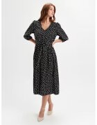 Top Secret Rochie midi cu maneci bufante - Negru/Alb optic