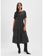 Top Secret Rochie midi stratificata cu cordon in talie - Alb/Negru